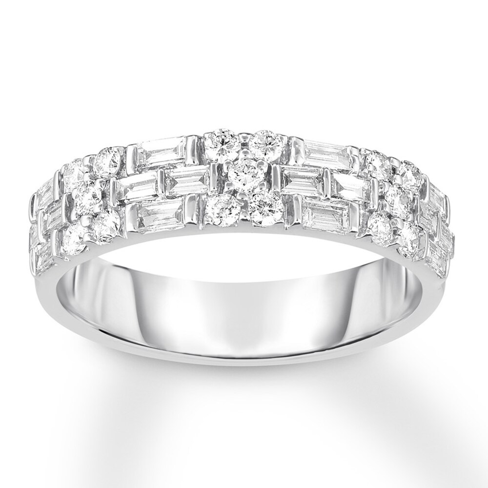 Diamond Band 3/4 ct tw Round/Baguette 14K White Gold uxX6v7Dw