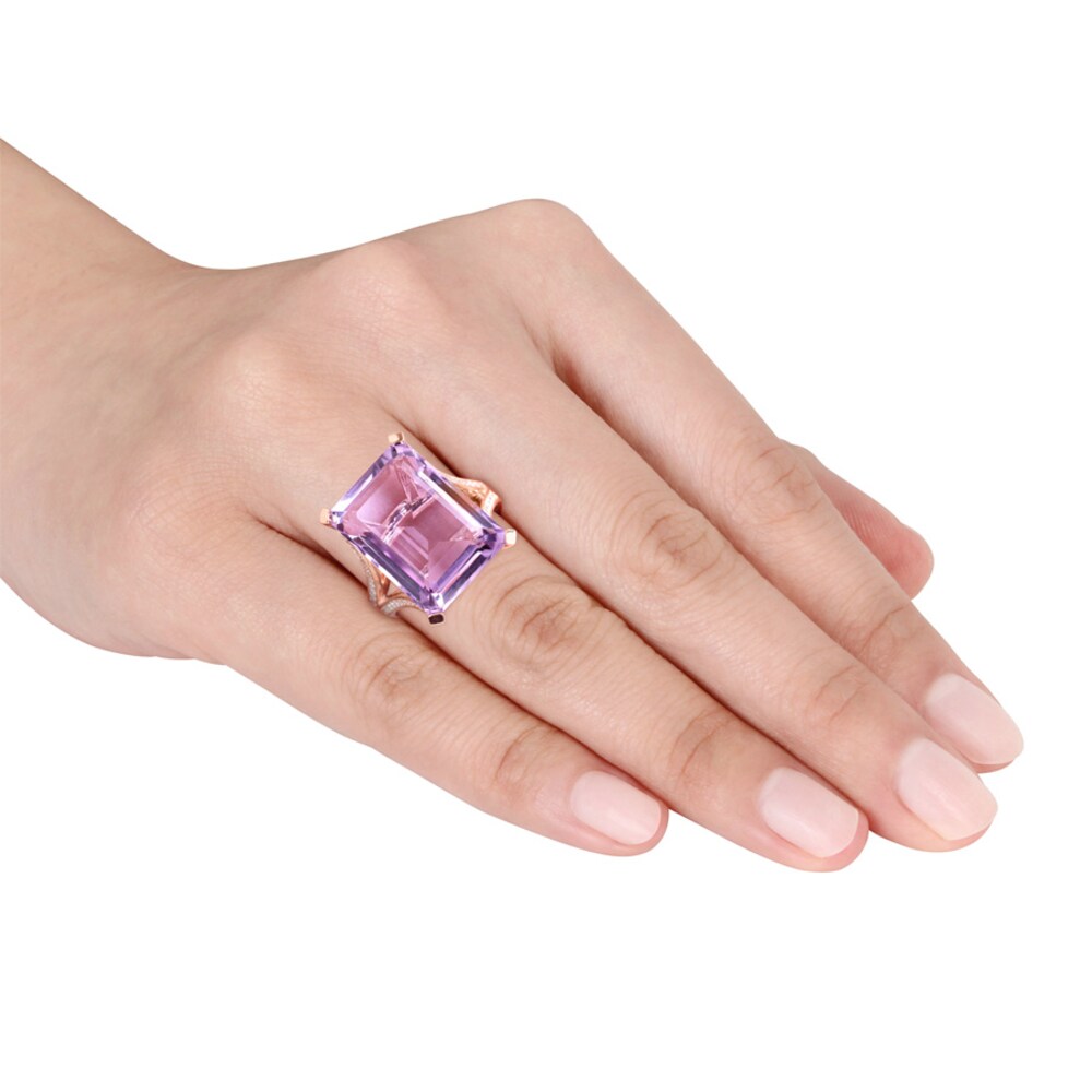 Amethyst Ring 1/2 carat tw Diamonds 14K Rose Gold v67Ncpvy