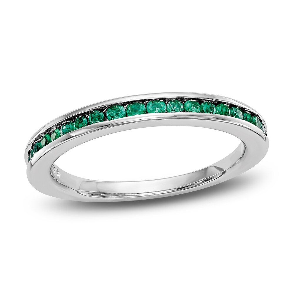 Natural Emerald Ring 14K White Gold v6M0YPmI