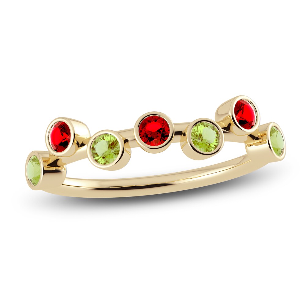 Juliette Maison Natural Ruby & Natural Peridot Ring 10K Yellow Gold vOCEWBxZ