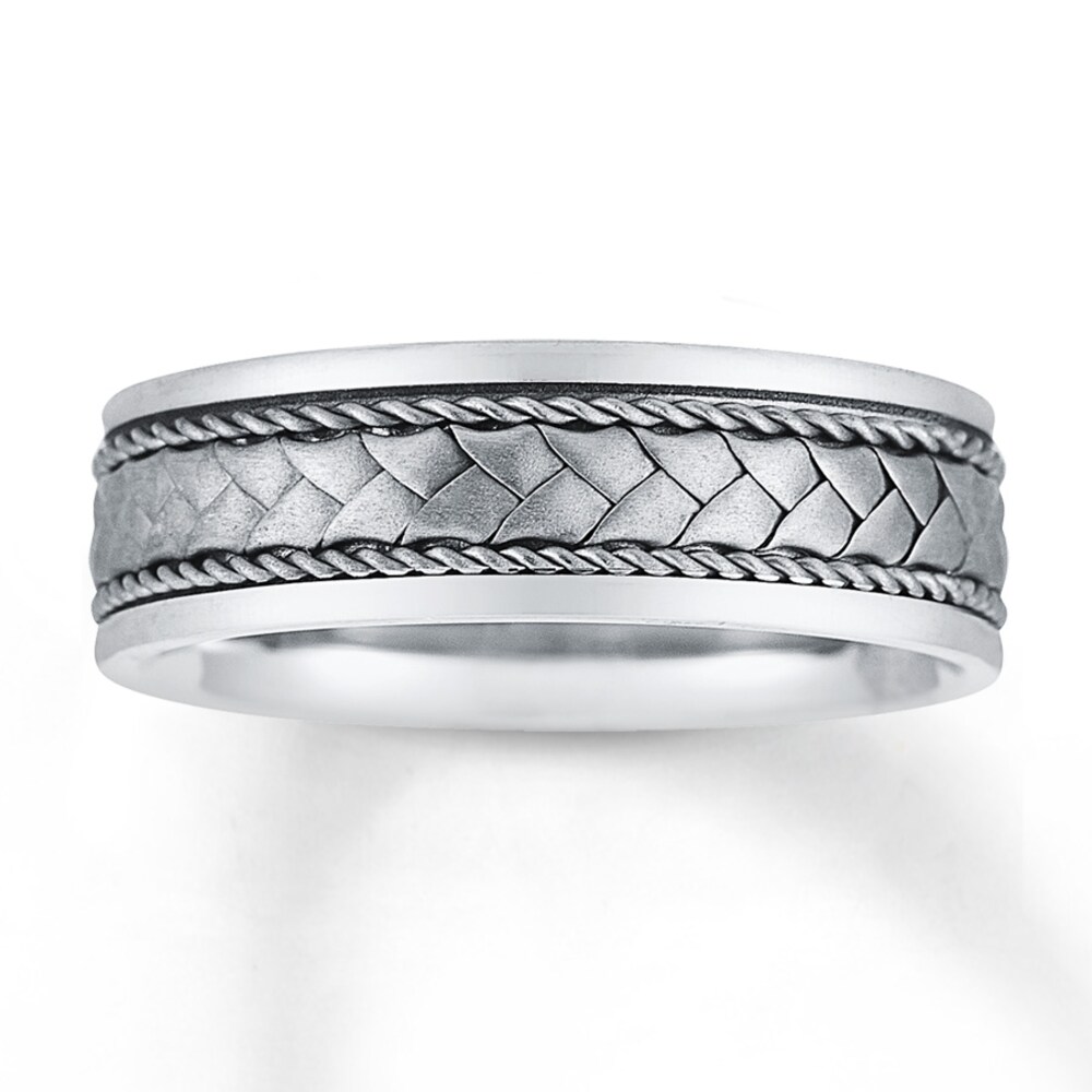 Wedding Band 14K White Gold 7mm vP9XQFAa