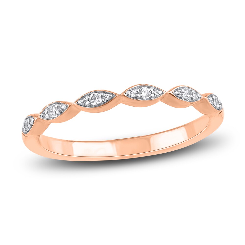 Diamond Wedding Band 1/10 ct tw Round 14K Rose Gold vQINgYTZ