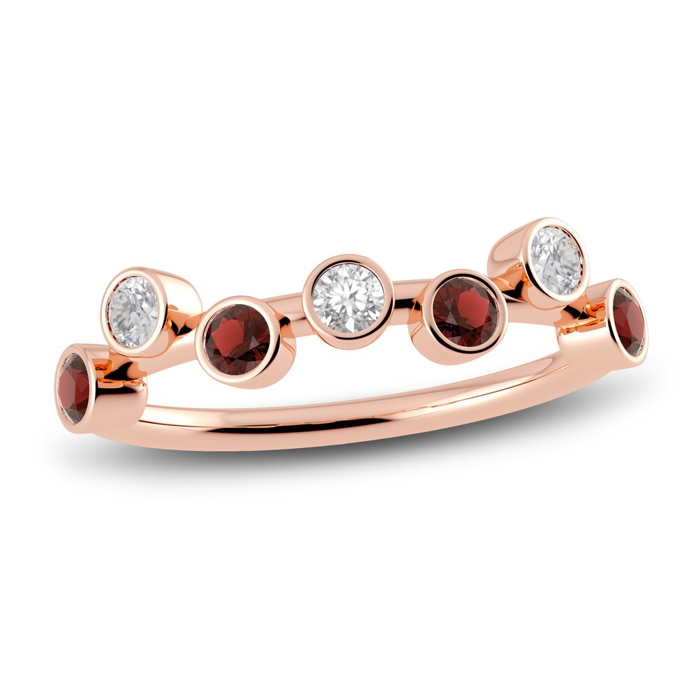 Juliette Maison Natural Garnet & Natural White Sapphire Ring 10K Rose Gold vZF7BSq7