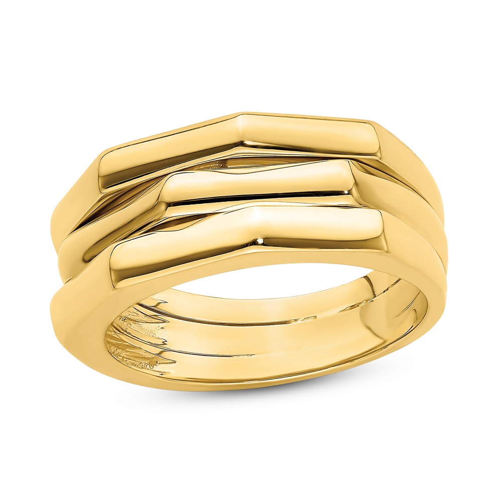 Polished Ridge Dome Ring 14K Yellow Gold vgLviFWT