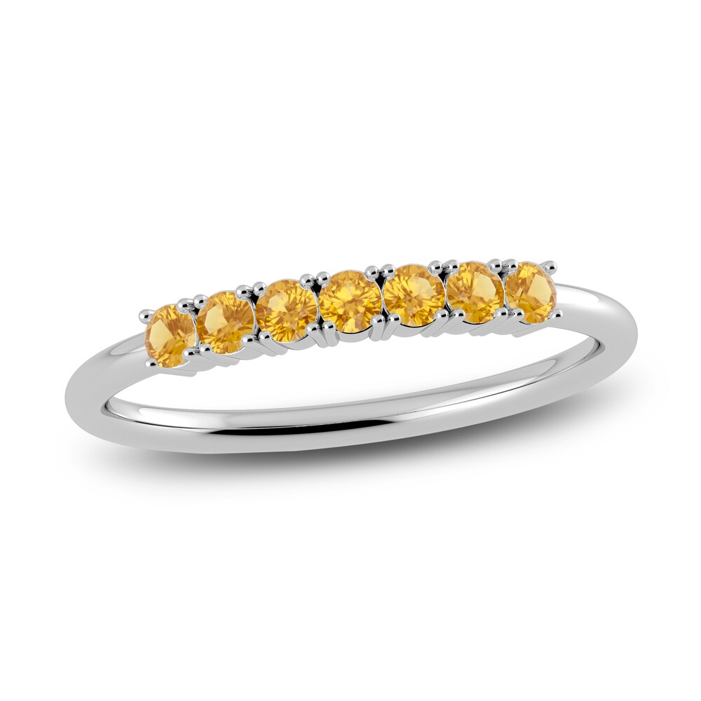 Juliette Maison Natural Citrine Half Eternity Ring 10K White Gold vmzs30CJ