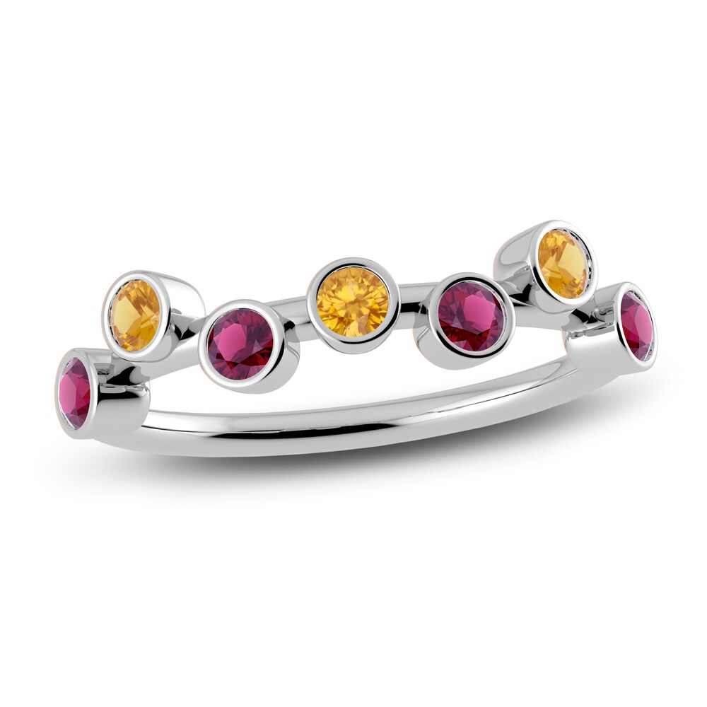 Juliette Maison Natural Citrine & Natural Rhodolite Garnet Ring 10K White Gold vvuc1fxg