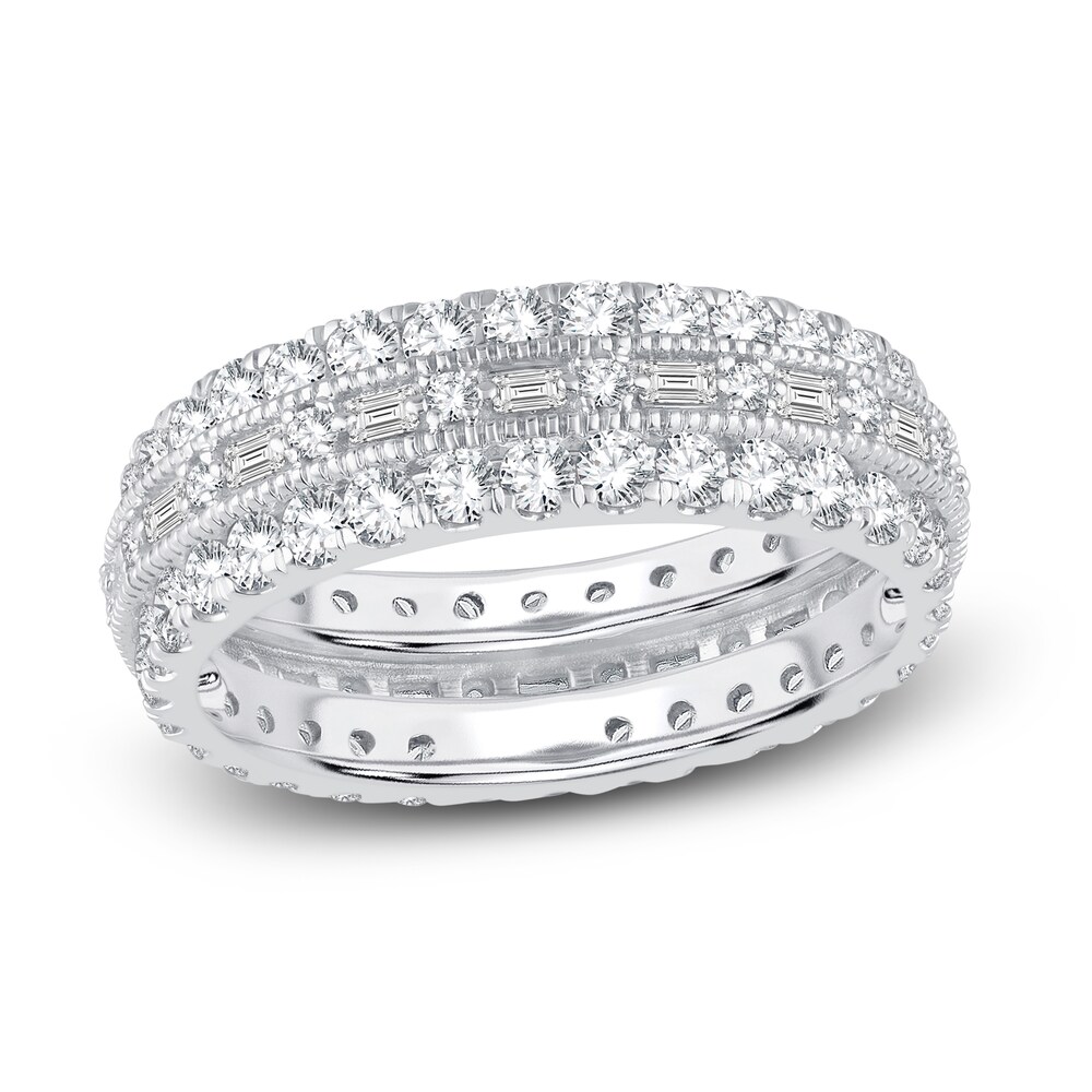 Diamond Eternity Band 2 ct tw Baguette/Round 14K White Gold w3geKdZL