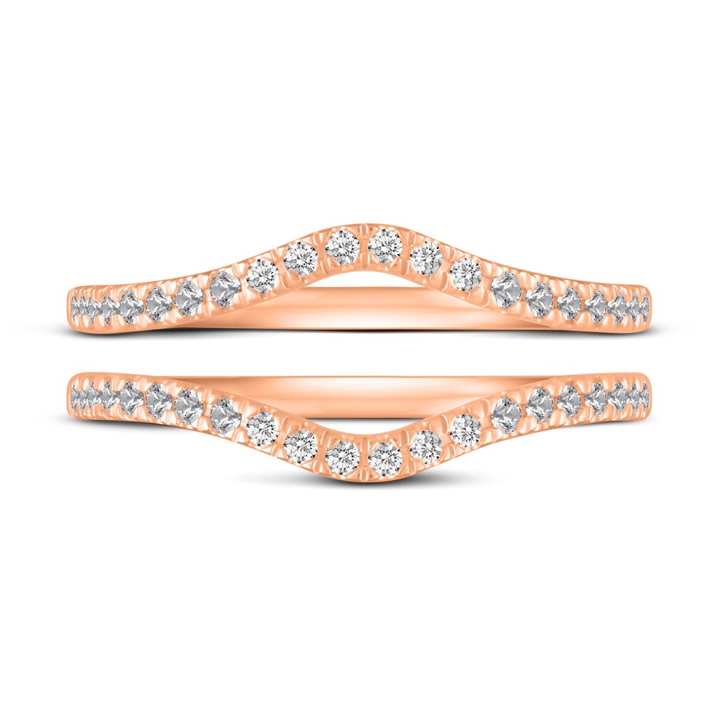 Diamond Double Wedding Band Set 1/4 ct tw 14K Rose Gold w6vimHx7