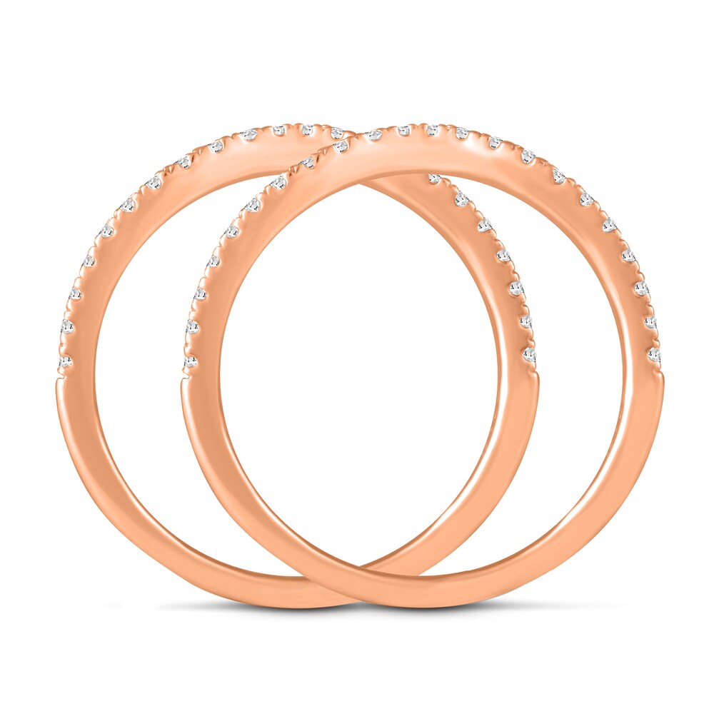 Diamond Double Wedding Band Set 1/4 ct tw 14K Rose Gold w6vimHx7