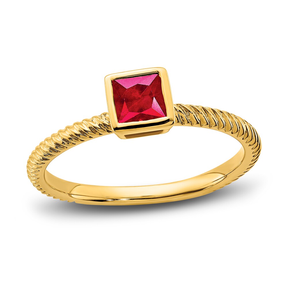 Natural Ruby Ring 14K Yellow Gold wFaLQK7a