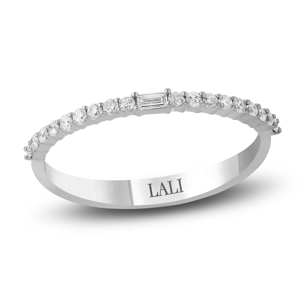 LALI Jewels Diamond Ring 1/5 ct tw Round/Emerald 14K White Gold wGM09rpQ