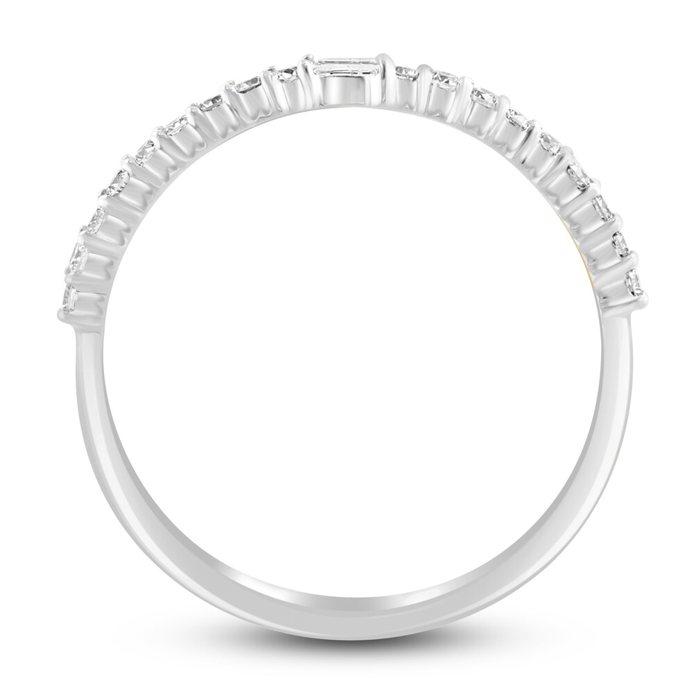 LALI Jewels Diamond Ring 1/5 ct tw Round/Emerald 14K White Gold wGM09rpQ