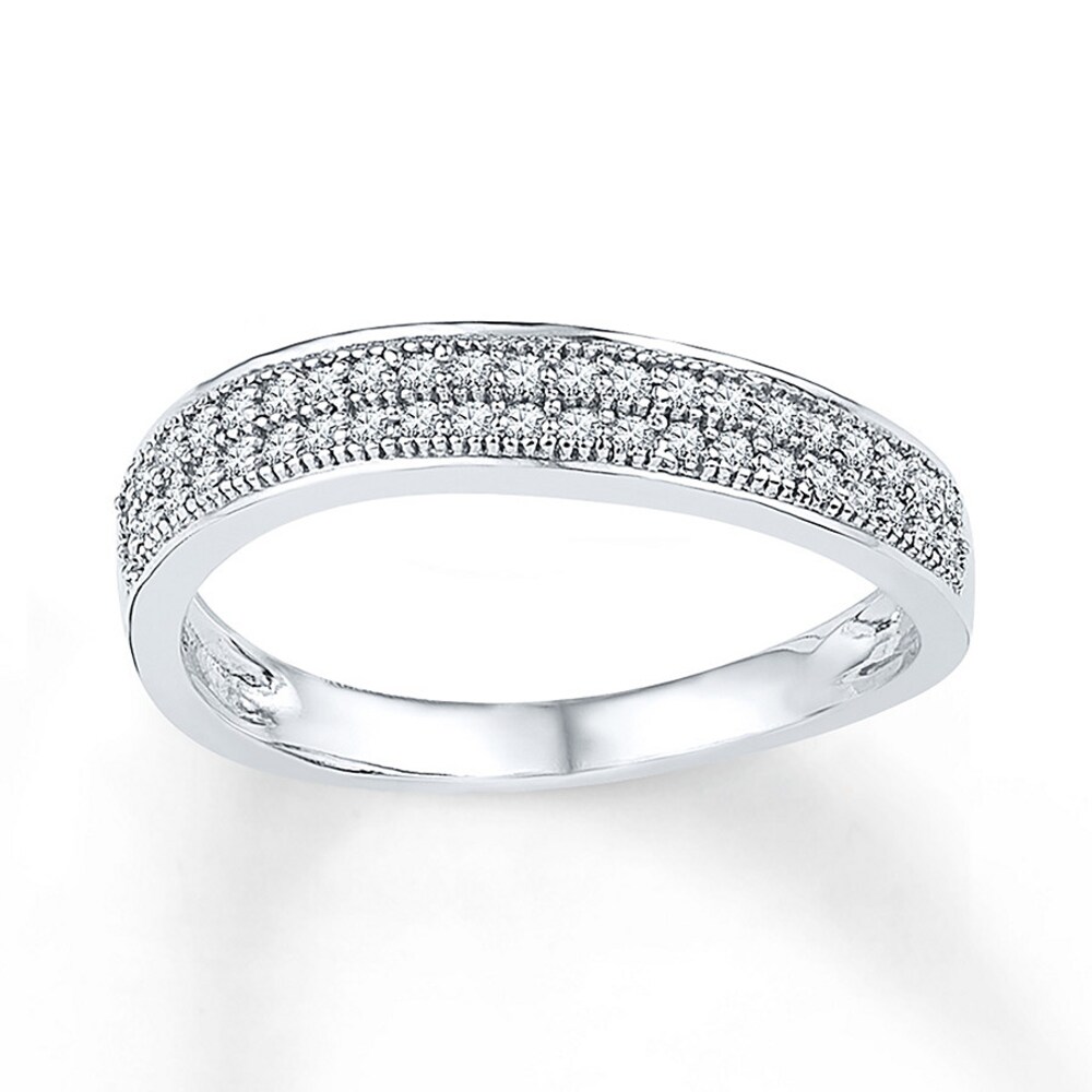 Diamond Anniversary Ring 1/5 ct tw Round-cut Sterling Silver wXYFOUNC