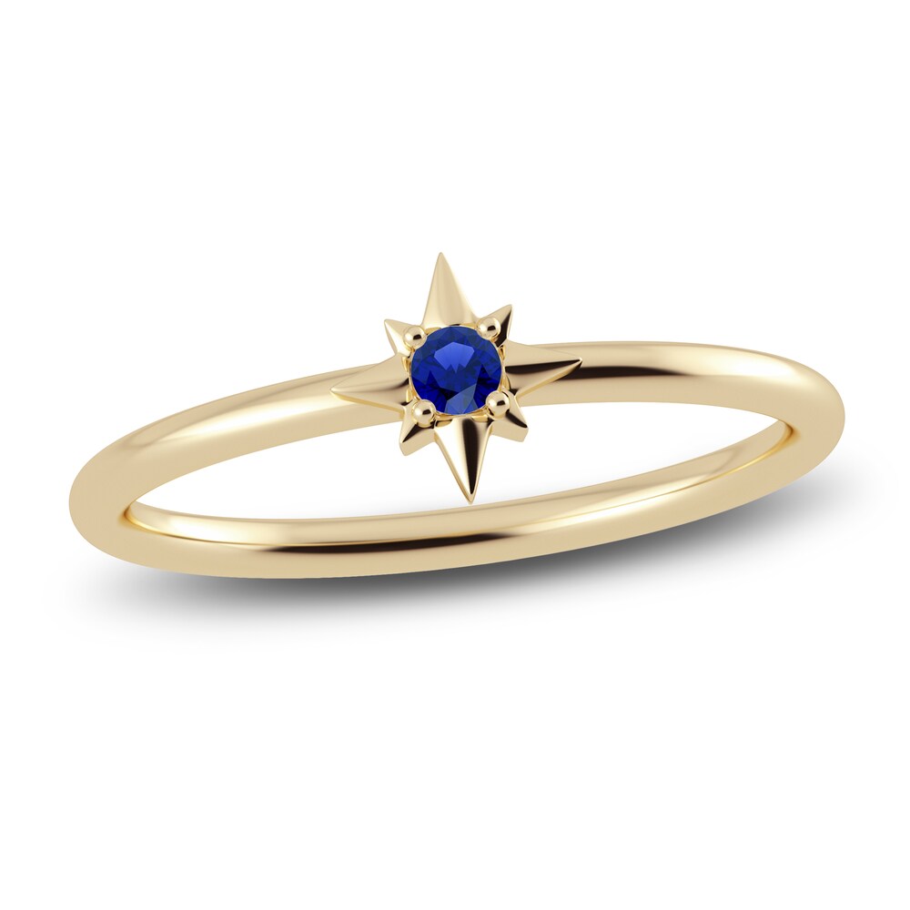 Juliette Maison Natural Blue Sapphire Starburst Ring 10K Yellow Gold warzkmDA