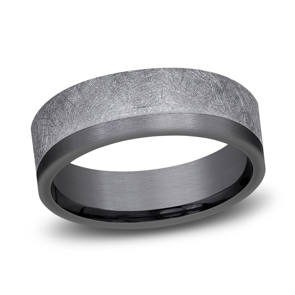 Men's Asymmetrical Swirl Band Tantalum 7.0mm weHykjR8