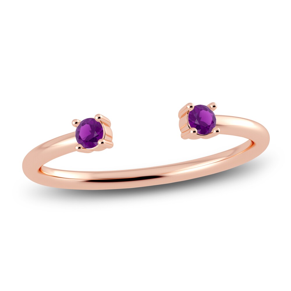 Juliette Maison Natural Amethyst Cuff Ring 10K Rose Gold wiY3tXUa