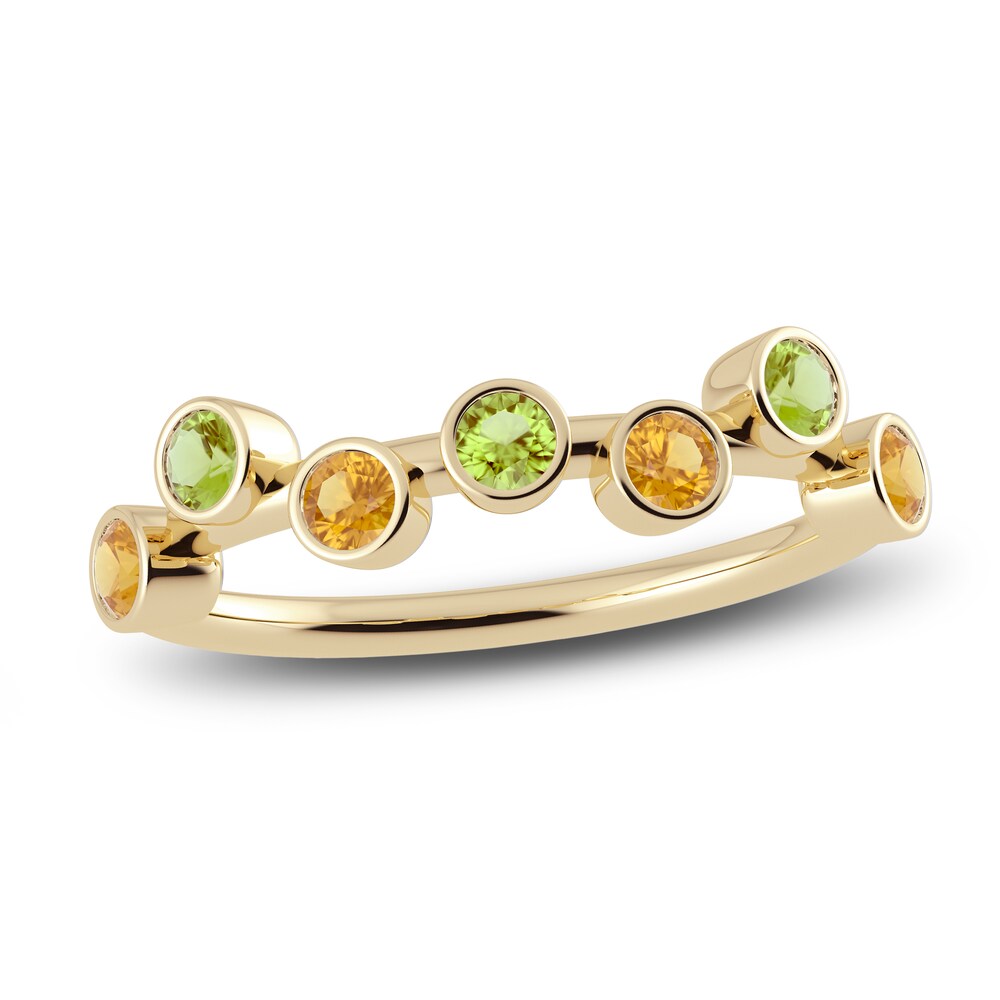 Juliette Maison Natural Peridot & Natural Citrine Ring 10K Yellow Gold wzqdNNno