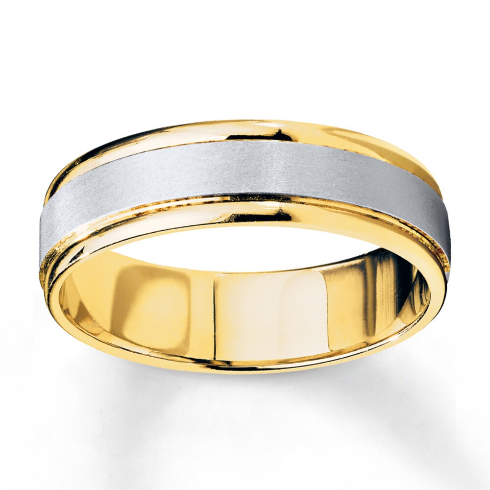 Wedding Band 10K Two-Tone Gold 6mm xBvxc35t