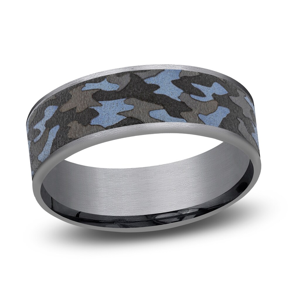 Men's Camo Wedding Band Tantalum 7.5mm xHzDi4gJ