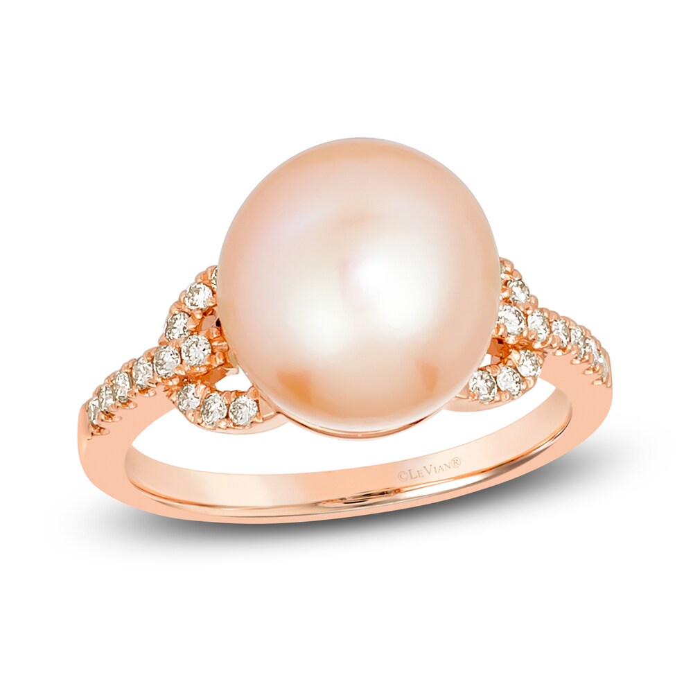 Le Vian Cultured Freshwater Pearl Ring 1/5 ct tw Diamonds 14K Strawberry Gold xJvmHiRZ