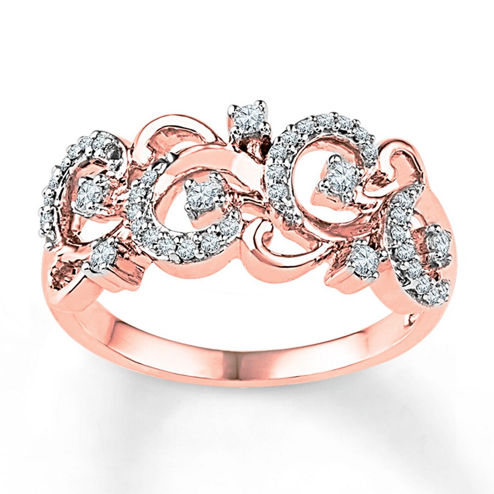 Diamond Ring 1/4 ct tw Round-cut 10K Rose Gold xXZiIRoK