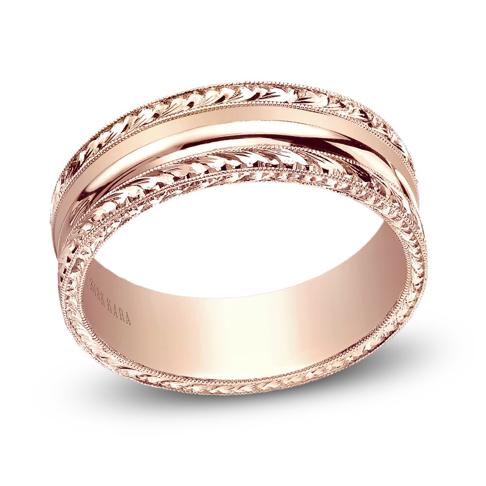 Kirk Kara Men\'s Detailed Wedding Band 18K Rose Gold xau7jU1v