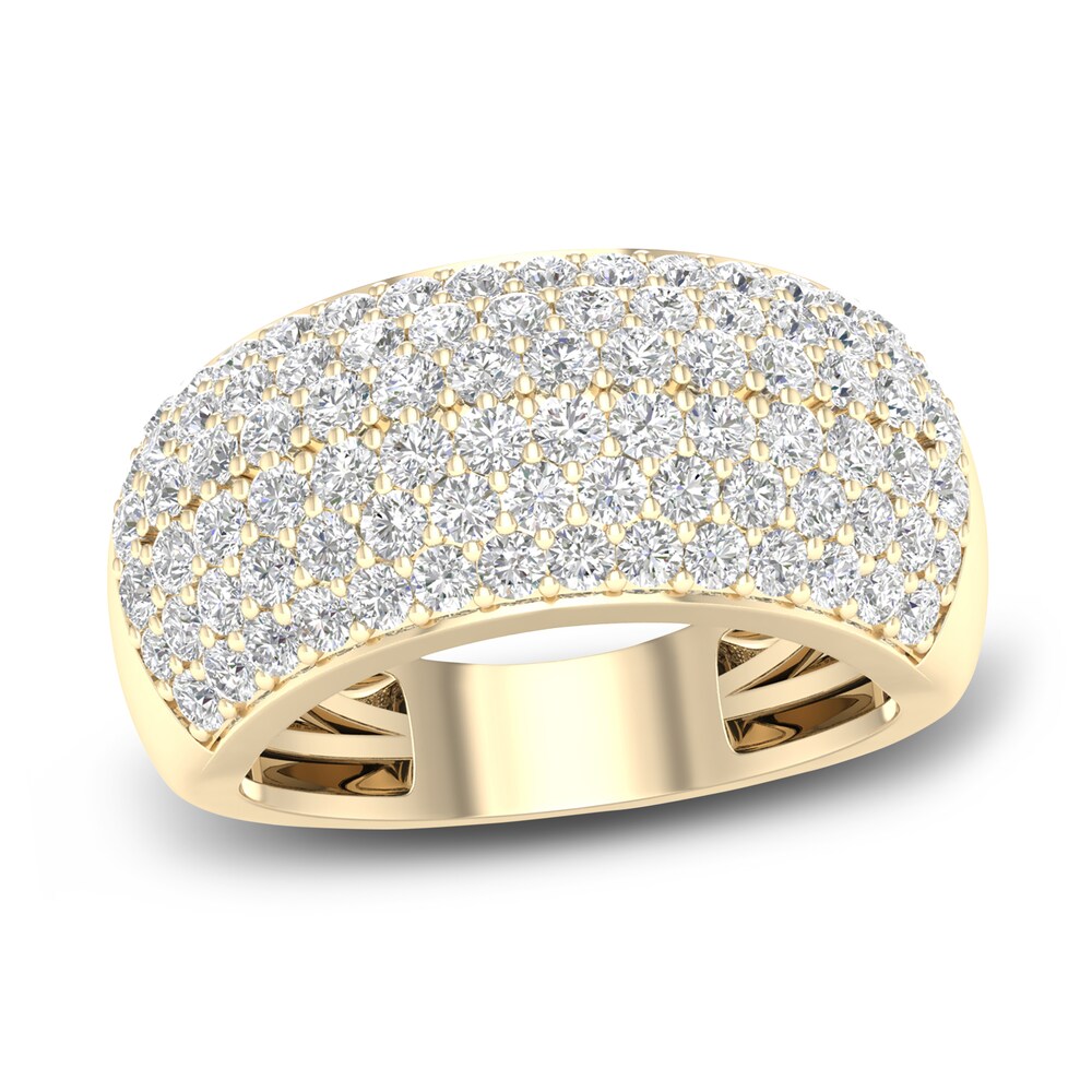 Diamond Pave Anniversary Band 1-1/2 ct tw Round 14K Yellow Gold xeshkWJw