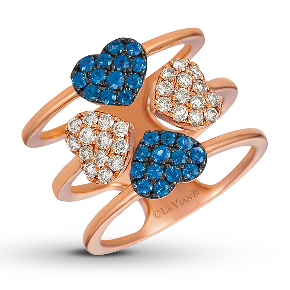 Le Vian Sapphire Ring 1/2 ct tw Diamonds 14K Strawberry Gold xqPlnCXu