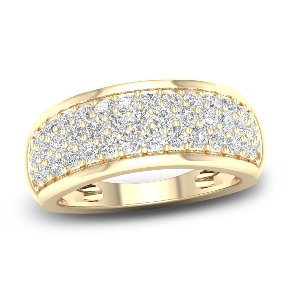 Diamond Pave Anniversary Band 1 ct tw Round 14K Yellow Gold y1rRMlGs