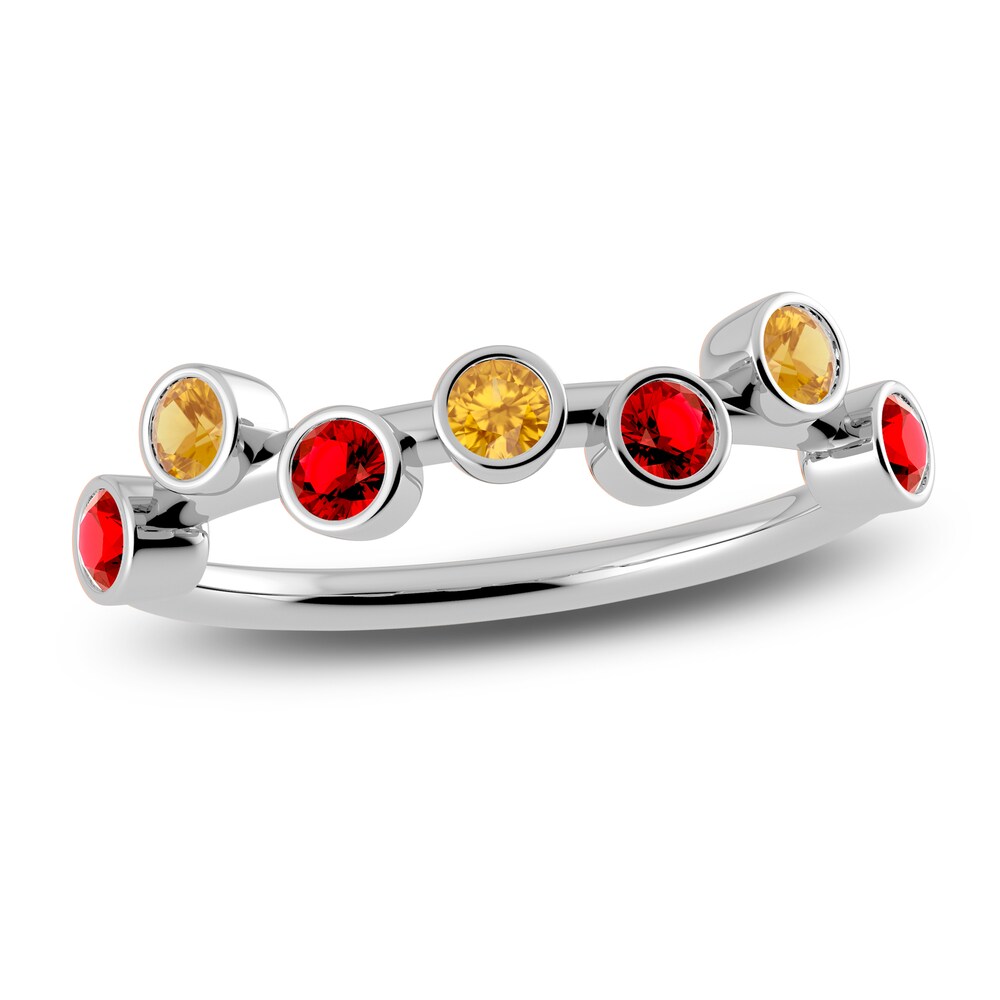 Juliette Maison Natural Citrine & Natural Ruby Ring 10K White Gold y4efhUv8