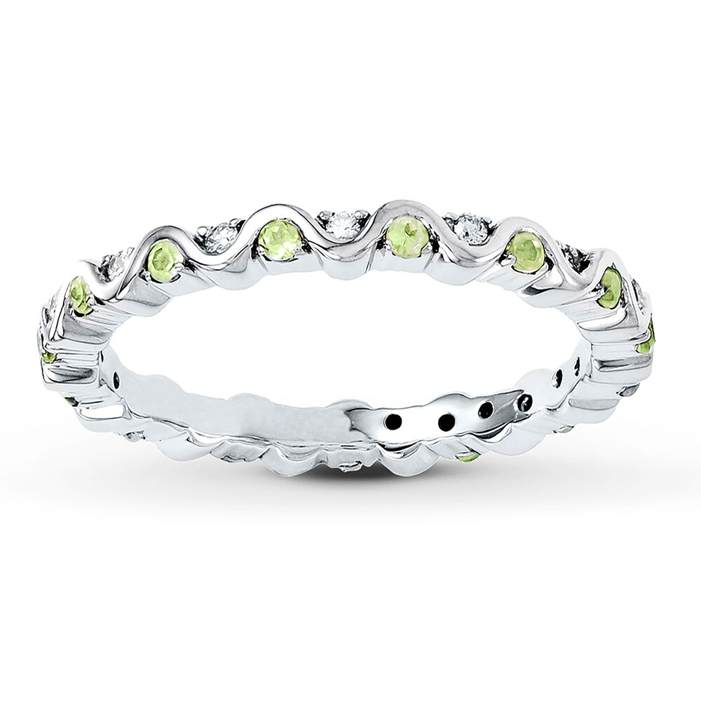 Stackable Ring Peridot & Diamond Sterling Silver y6FRXcQb