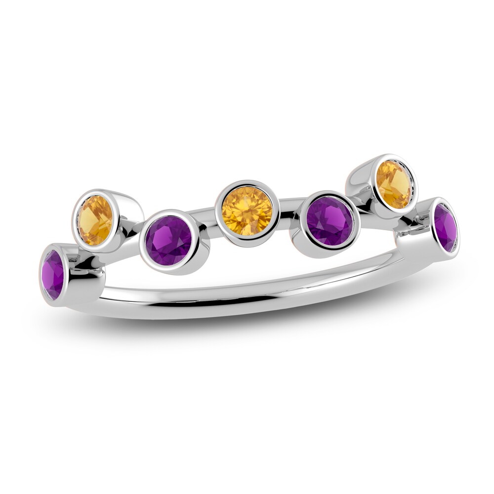 Juliette Maison Natural Citrine & Natural Amethyst Ring 10K White Gold y6V1pPkR