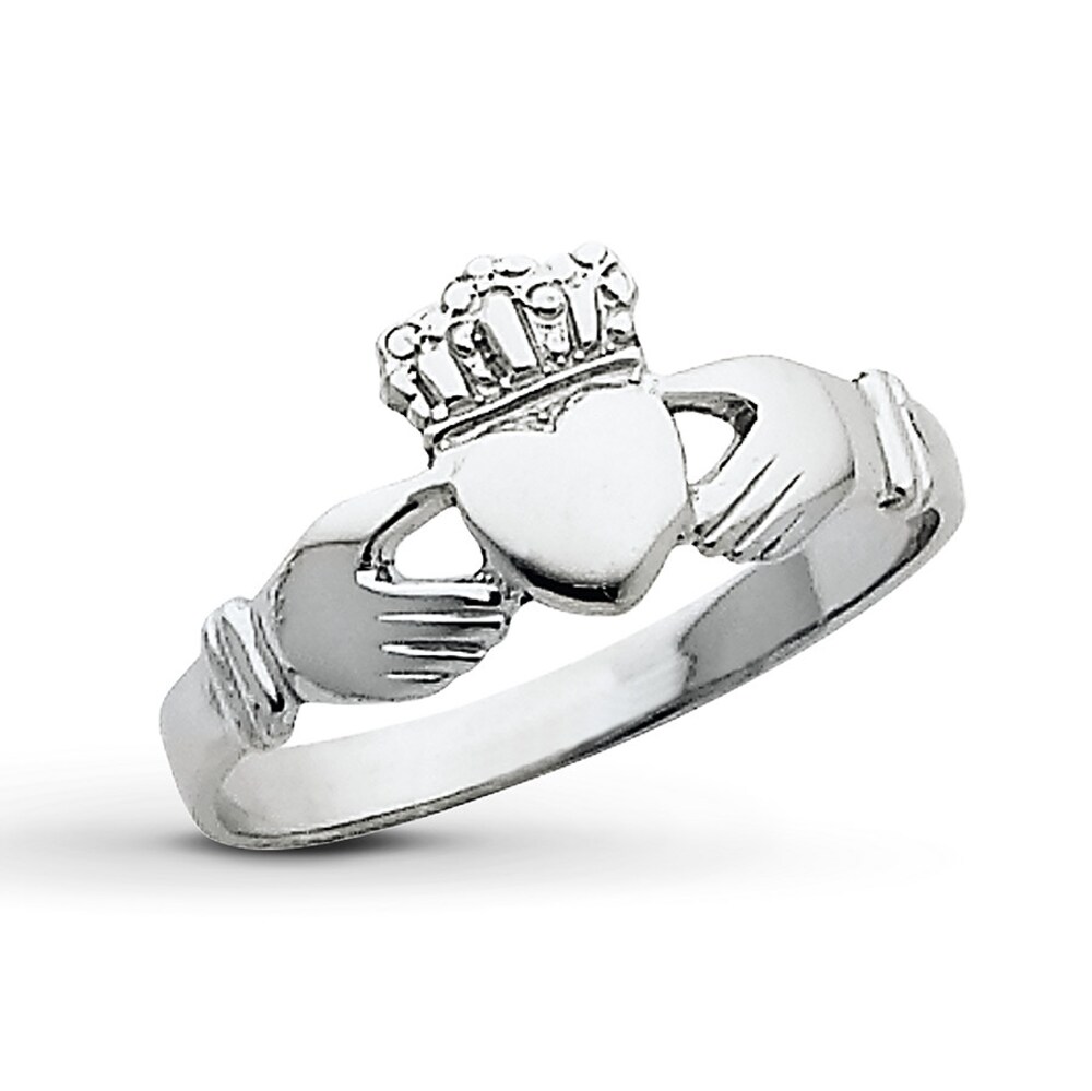 Claddagh Ring 14K White Gold yOPmfVWC