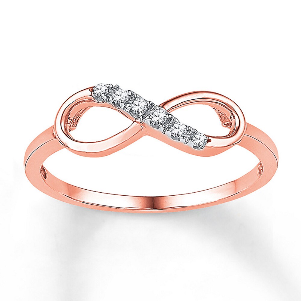 Diamond Infinity Ring 1/20 ct tw Round 10K Rose Gold yQGn8n2L