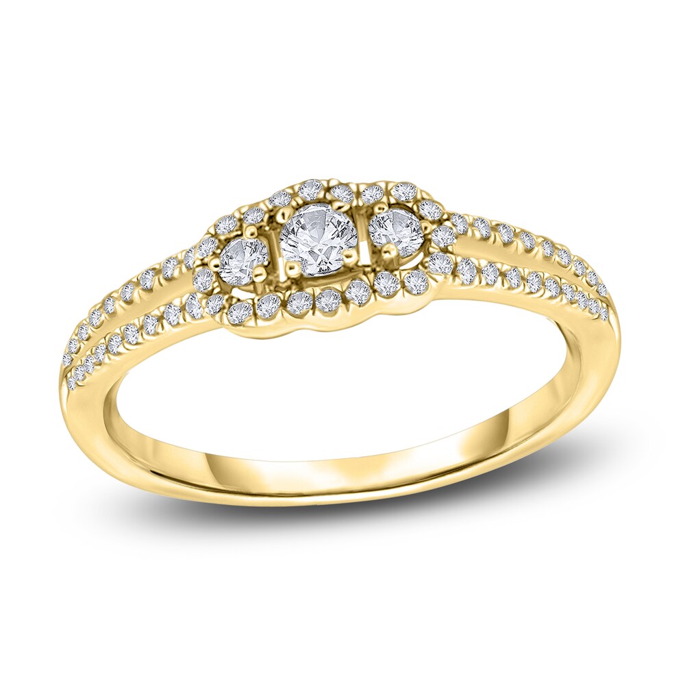 Diamond 3-Stone Ring 1/3 ct tw Round 14K Yellow Gold yWiRBNAc