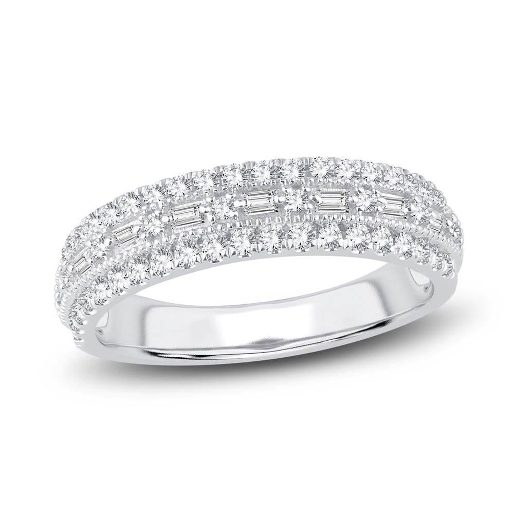 Diamond Anniversary Band 1/2 ct tw Baguette/Round 14K White Gold yXGp83Jq