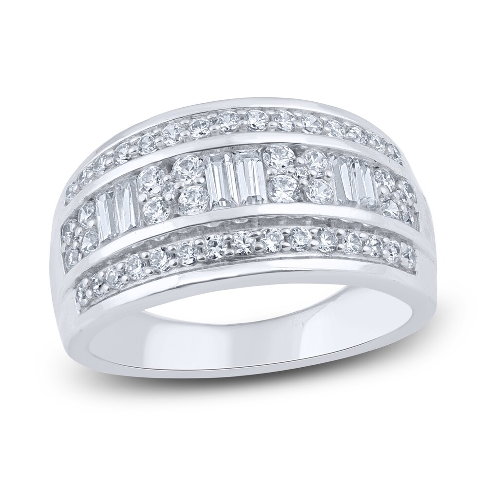 Diamond Anniversary Band 1 ct tw Round/Baguette 14K White Gold yfUFADv9