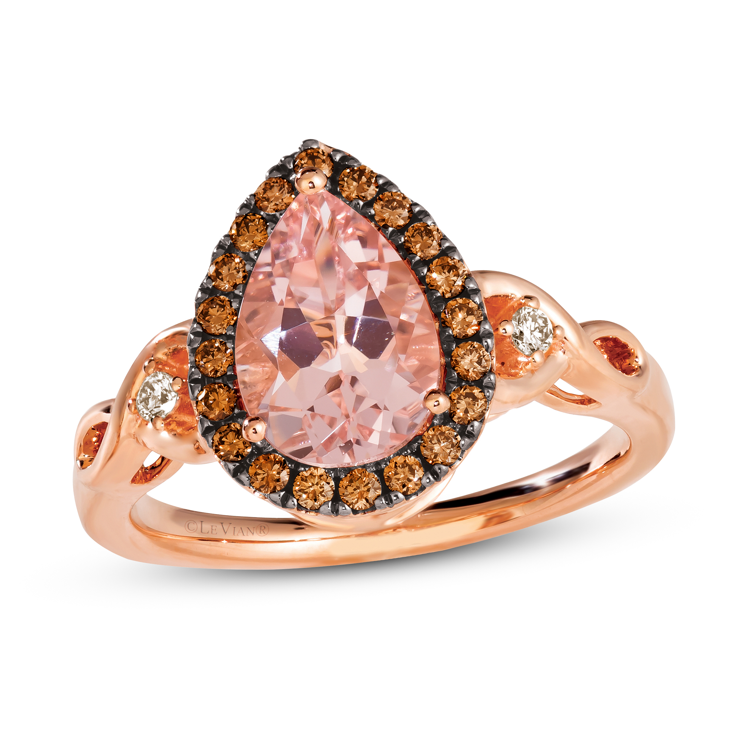 Le Vian Natural Morganite Ring 1/4 ct tw Diamonds 14K Strawberry Gold ylXMQ0wR