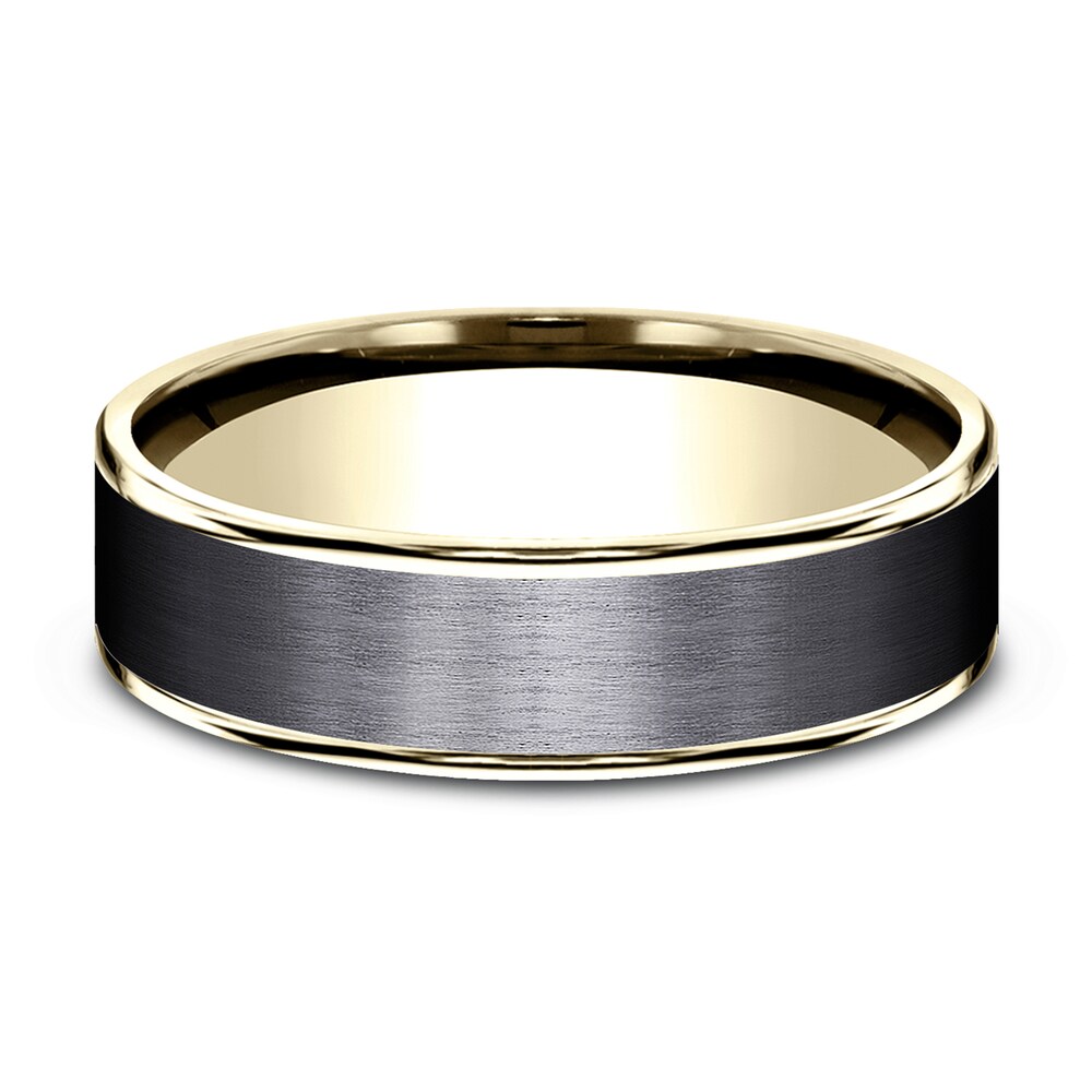 Wedding Band Titanium/14K Yellow Gold 6.5mm yo39y6vk