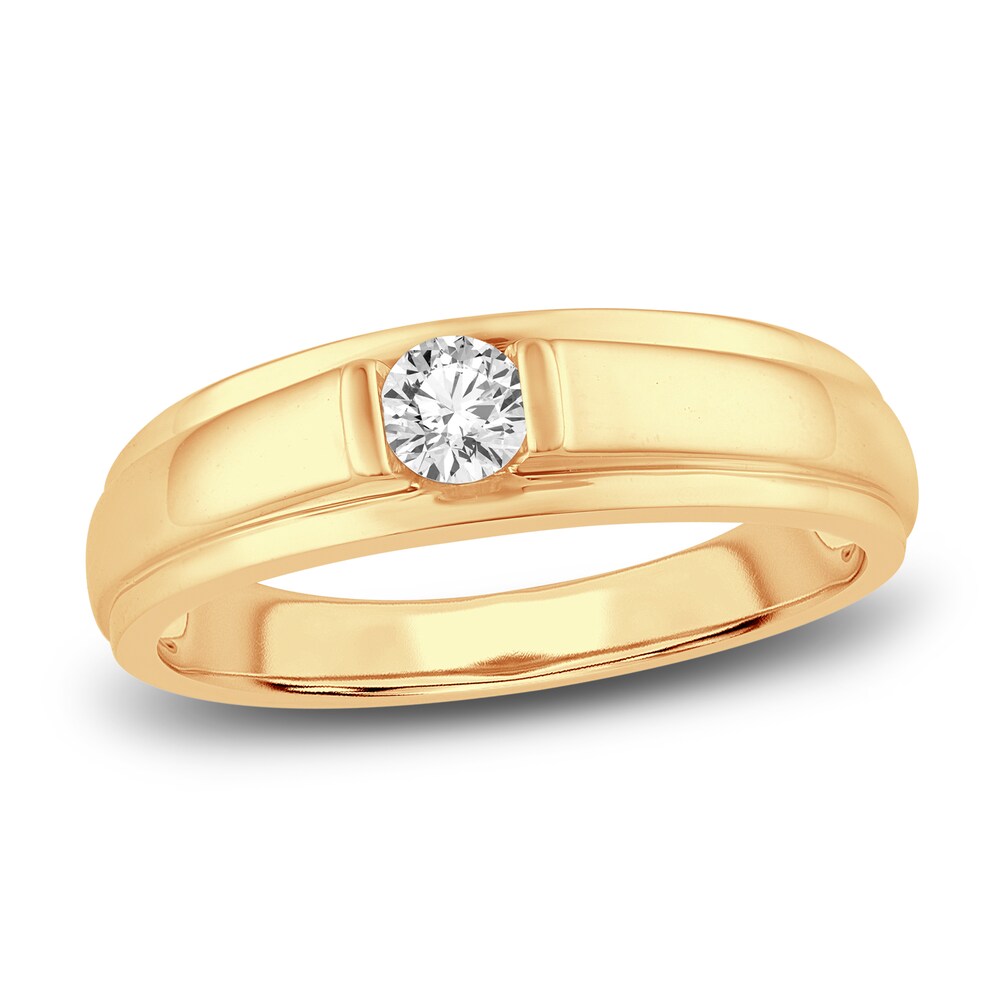 Men's Diamond Wedding Band 1/4 ct tw Round 14K Yellow Gold (I/I1) z6vmGJdB