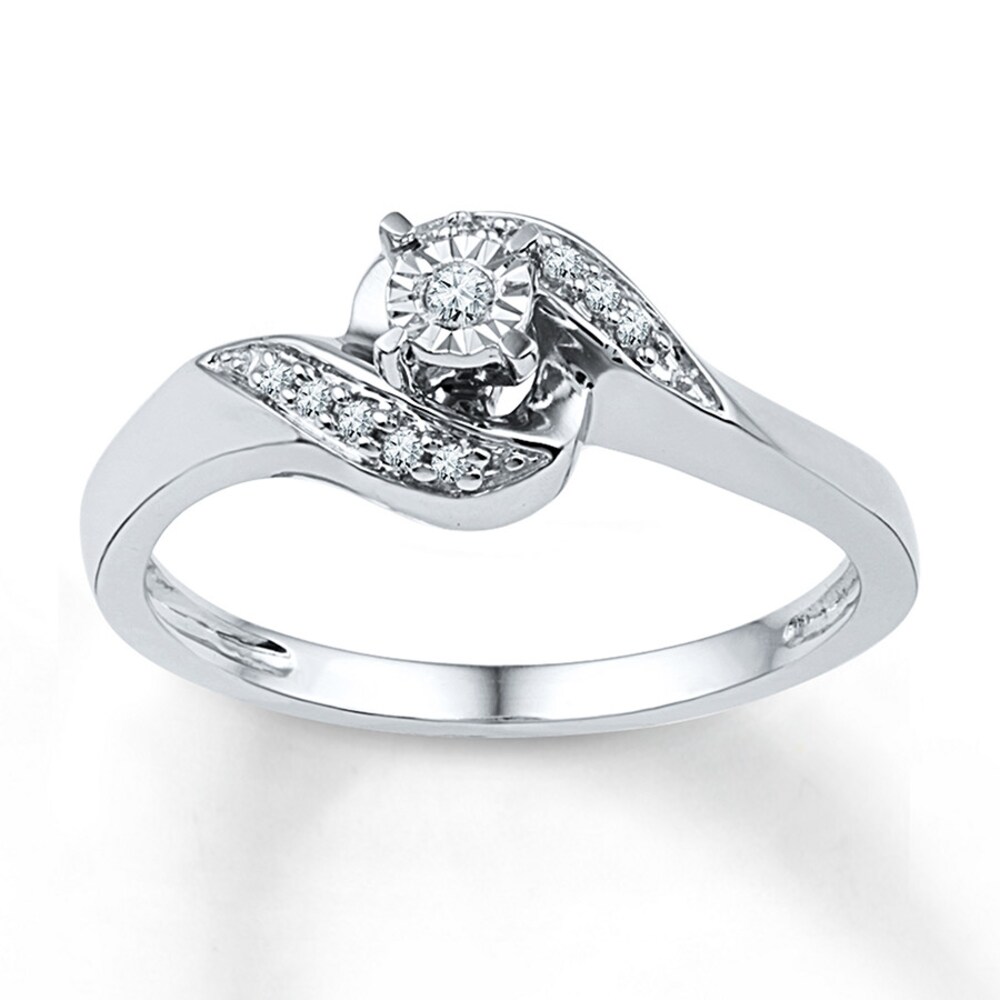 Diamond Promise Ring 1/10 ct tw Round-cut Sterling Silver zFJjPLEm