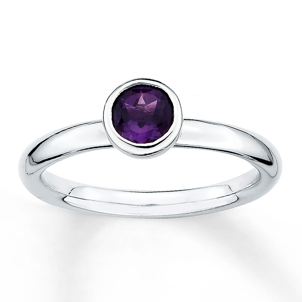 Stackable Amethyst Ring Sterling Silver zIA8dT4L