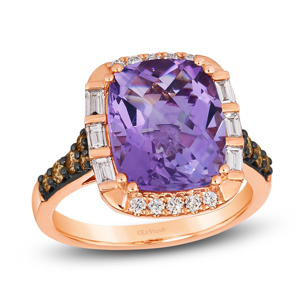 Le Vian Natural Amethyst Ring 1/2 ct tw Diamonds 14K Strawberry Gold zKRwEJlg