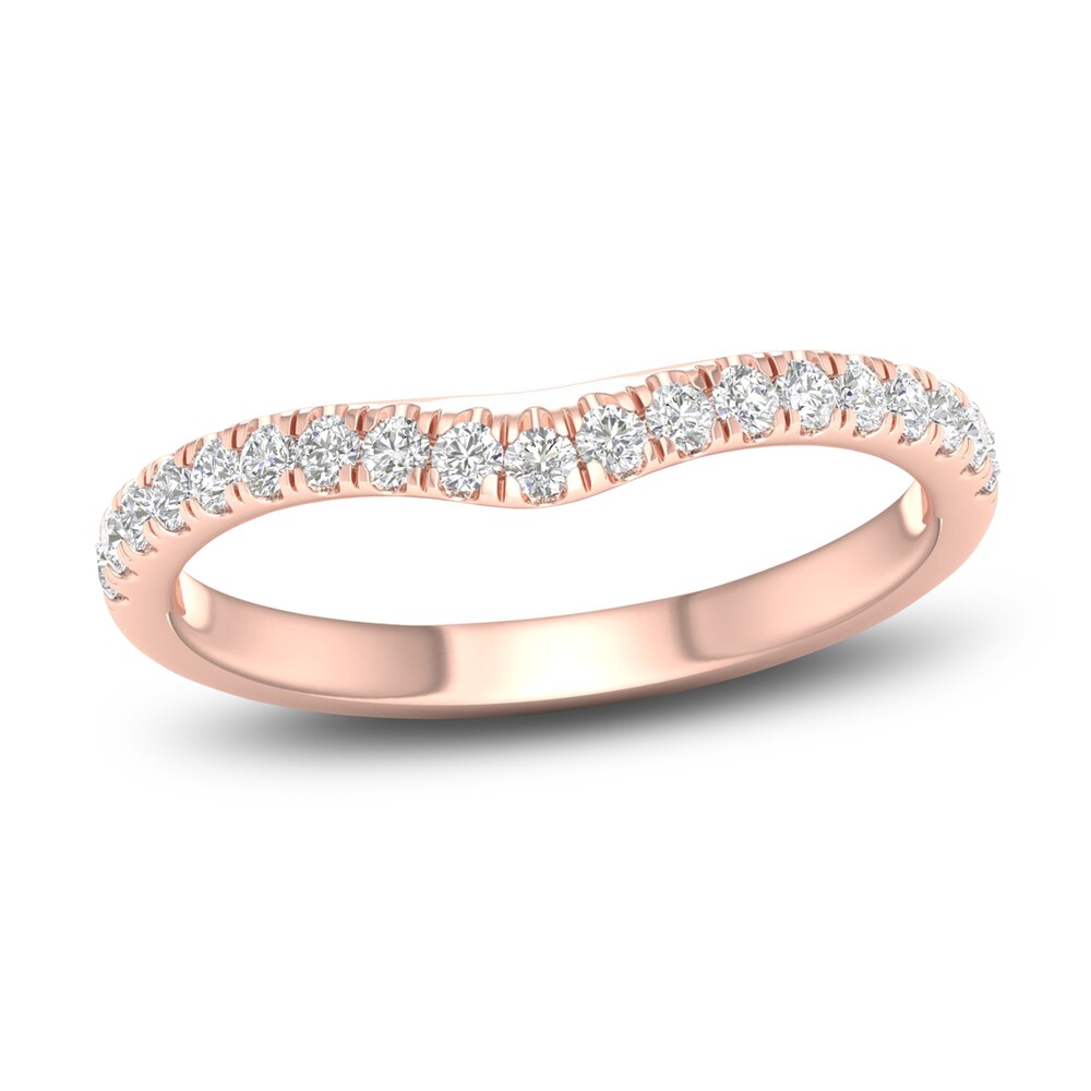 Diamond Contour Wedding Band 1/4 ct tw Round 14K Rose Gold zP9JPYYC