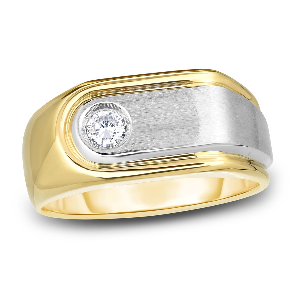 Men's Diamond Anniversary Ring 1/5 ct tw Round 14K Two-Tone Gold zPR8aKD5