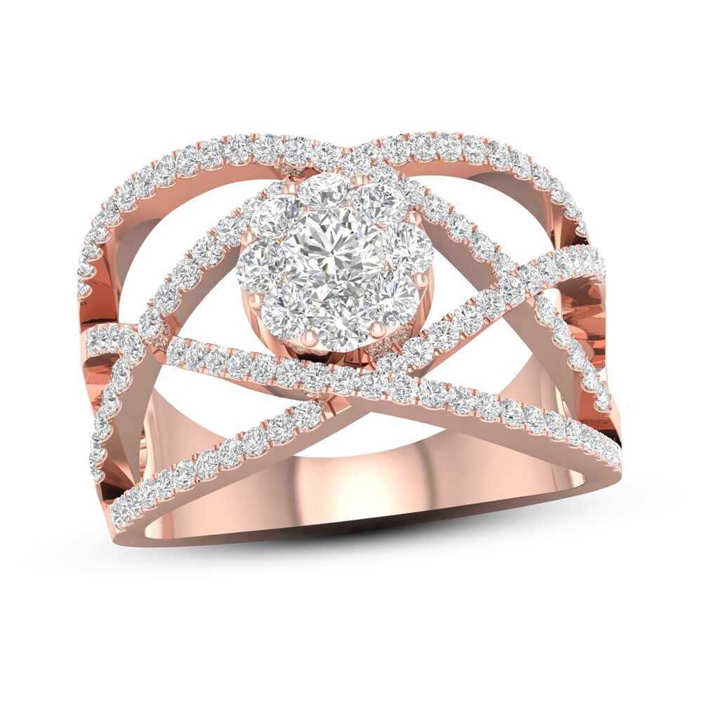 Diamond Ring 1 ct tw Round 14K Rose Gold zS96IRlZ