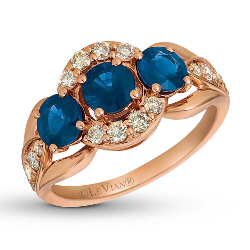 Le Vian Sapphire Ring 1/2 ct tw Diamonds 14K Strawberry Gold zSsXzdSG