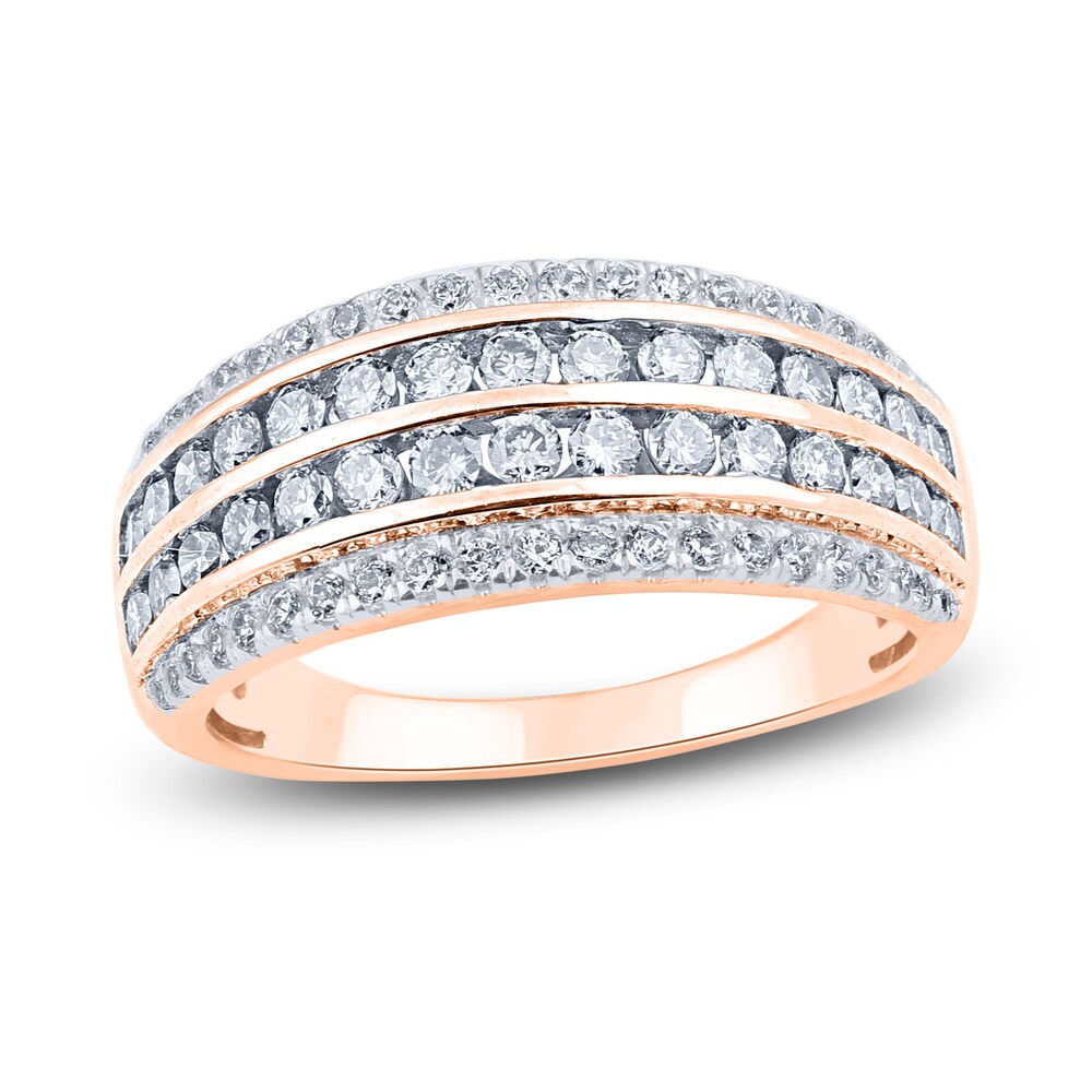 Diamond 4-Row Anniversary Band 1 ct tw Round 14K Rose Gold zXgjOIrd