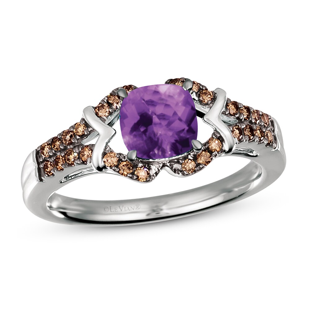 Le Vian Natural Amethyst Ring 1/5 ct tw Diamonds 14K Vanilla Gold zbM38d0O