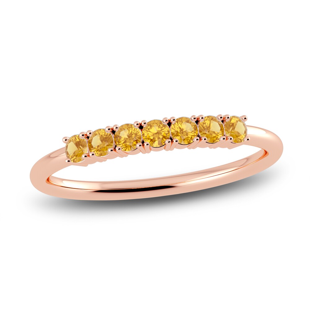 Juliette Maison Natural Citrine Half Eternity Ring 10K Rose Gold zo3CEWDP